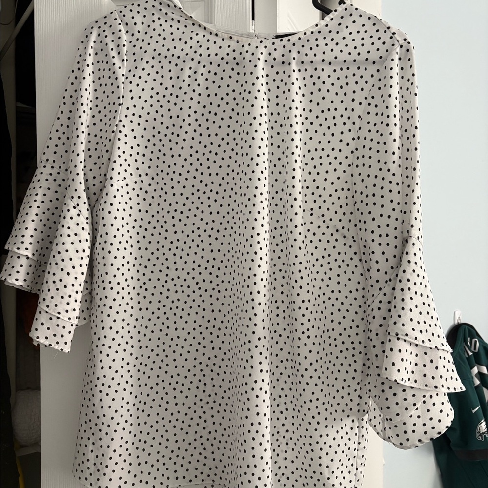 Polka Dot Ruffle Sleeve Women's Top